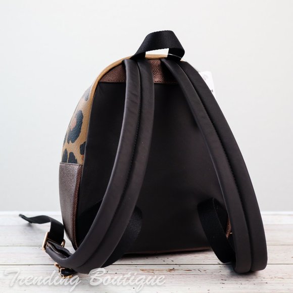 NWT Coach Mini Charlie Backpack with Leopard Print - Picture 7 of 12